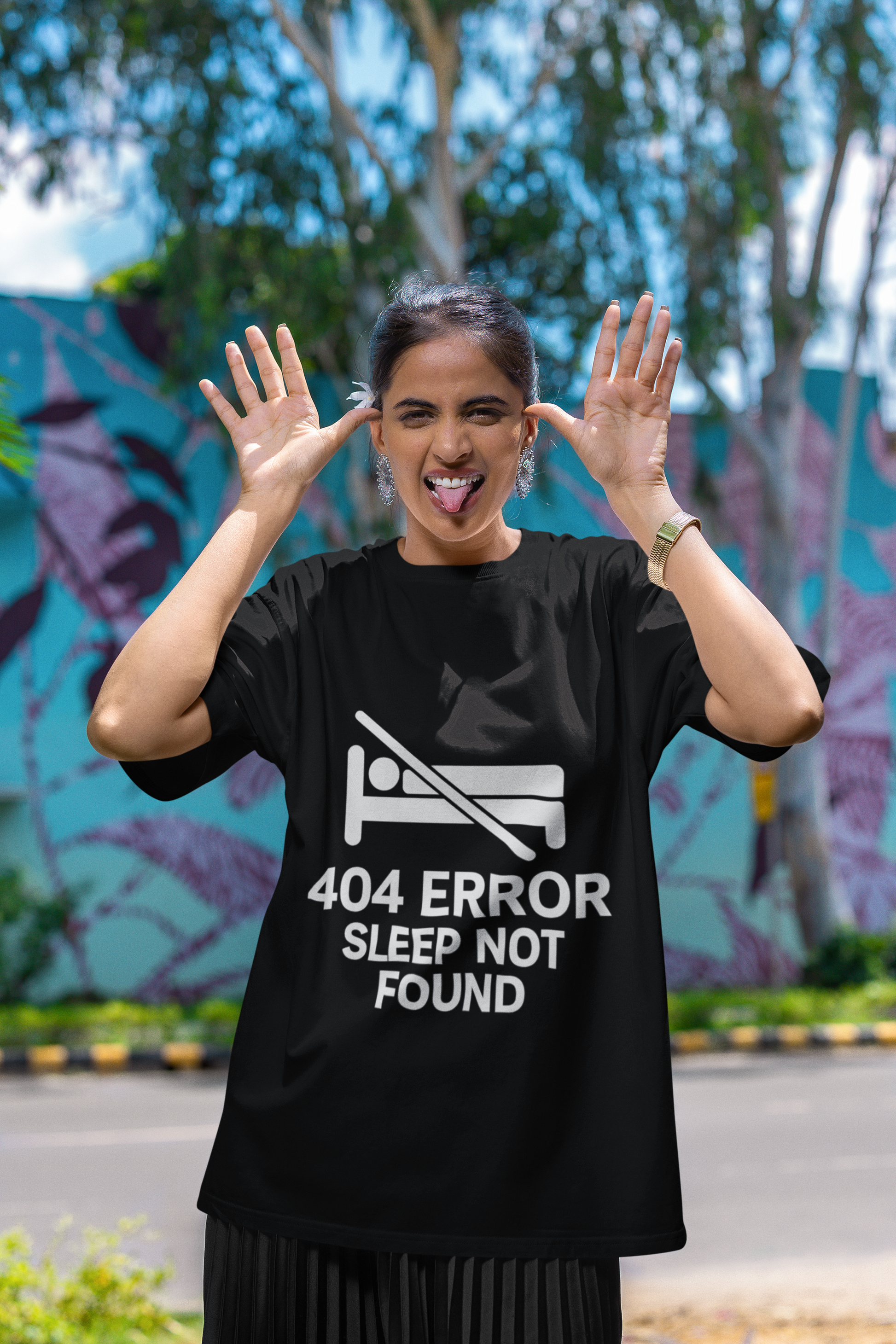 Error Sleep Not Found T-Shirt – Funny Oversized Tee | 100% Cotton 240 GSM